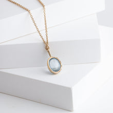 Load image into Gallery viewer, Gallery oval aquamarine necklace
