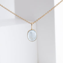 Load image into Gallery viewer, Gallery oval aquamarine necklace
