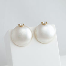 Load image into Gallery viewer, One-of-a-kind South Sea mabe pearl earrings
