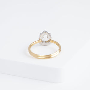 Tulle antique champagne diamond ring