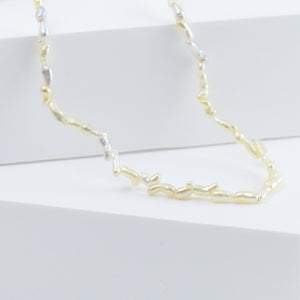 Sazare thin akoya pearl necklace