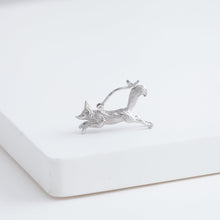 Load image into Gallery viewer, Fox earring (rhodium plated silver)
