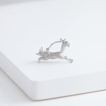 Load image into Gallery viewer, Fox earring (rhodium plated silver)
