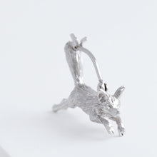 Load image into Gallery viewer, Fox earring (rhodium plated silver)
