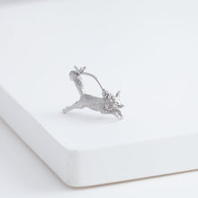 Load image into Gallery viewer, Fox earring (rhodium plated silver)
