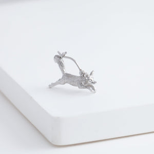 Fox earring (rhodium plated silver)