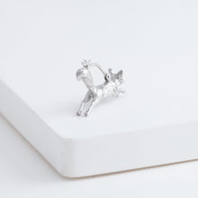 Load image into Gallery viewer, Fox earring (rhodium plated silver)
