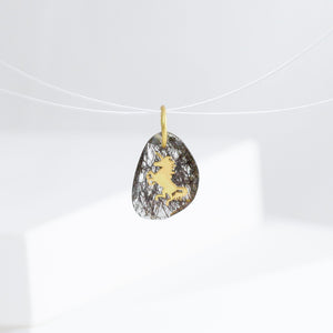 Unicorn black rutilated quartz pendant