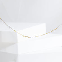 Load image into Gallery viewer, Zero mixed metal chain necklace with sapphire clasp
