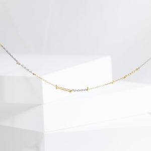 Zero mixed metal chain necklace with sapphire clasp