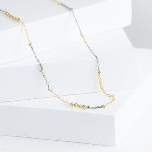 Zero mixed metal chain necklace with sapphire clasp