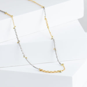 Zero mixed metal chain necklace with sapphire clasp