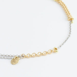 Zero mixed metal chain bracelet