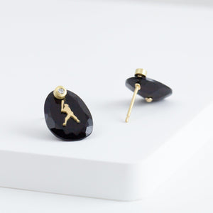 Baseball MVP onyx diamond earrings