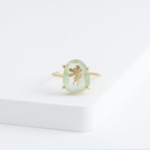 Tinkerbell prehnite ring