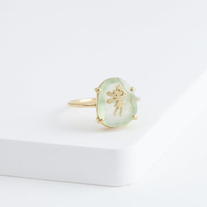 Tinkerbell prehnite ring