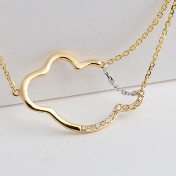 Silver linings traveling cloud diamond necklace