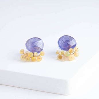 Fairy tanzanite and opal earrings