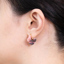 Load image into Gallery viewer, Crest pink opal damask earrings B – limited edition

