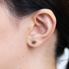 Load image into Gallery viewer, South sea black pearl black diamond studs
