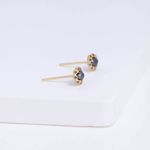 South sea black pearl black diamond studs