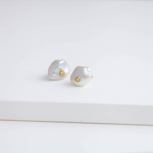 Small petal studs with diamonds