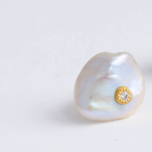 Small petal studs with diamonds