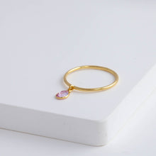 Load image into Gallery viewer, Swinging pear pink sapphire ring
