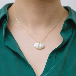 Petal triple drop necklace