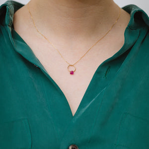 Rough stone ruby pendant