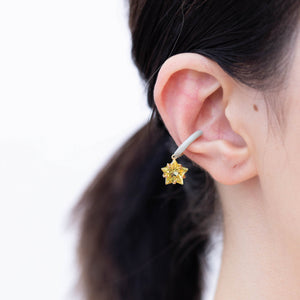 Lemon quartz star ear cuff (light blue)