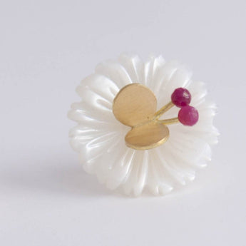 Daisy ruby butterfly earrings