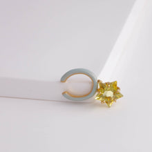 Load image into Gallery viewer, Lemon quartz star ear cuff (light blue)
