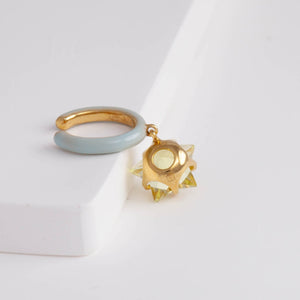 Lemon quartz star ear cuff (light blue)