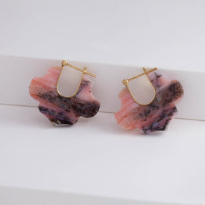 Crest pink opal damask earrings B – limited edition