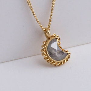 One-of-a-kind crescent icy diamond necklace