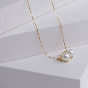 Bunny double pearl necklace