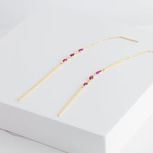 Load image into Gallery viewer, Gemstone X3 ruby drop earring - Kolekto 
