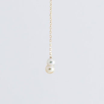 Baby akoya pearl twin pearl drop earrings - Kolekto 