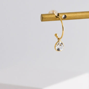 Gemstone quartz half hoop earrings - Kolekto 