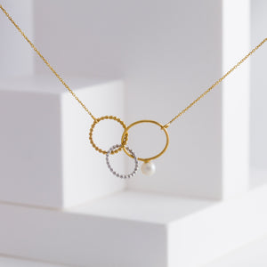 Bubble triple ring necklace - Kolekto 