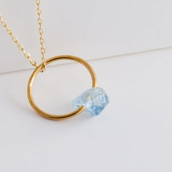 Rough stone aquamarine pendant - Kolekto 