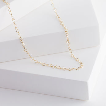 Heart chain necklace (yellow gold)